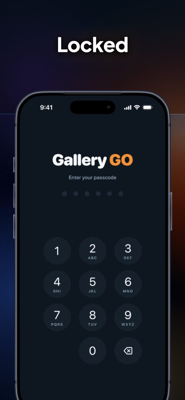 Passcode lock screen of Gallery GO